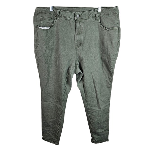 SHEIN Denim - Shein Curve Plus Size 5X US 22‎ Olive Green Denim Jeans Womens Pants
